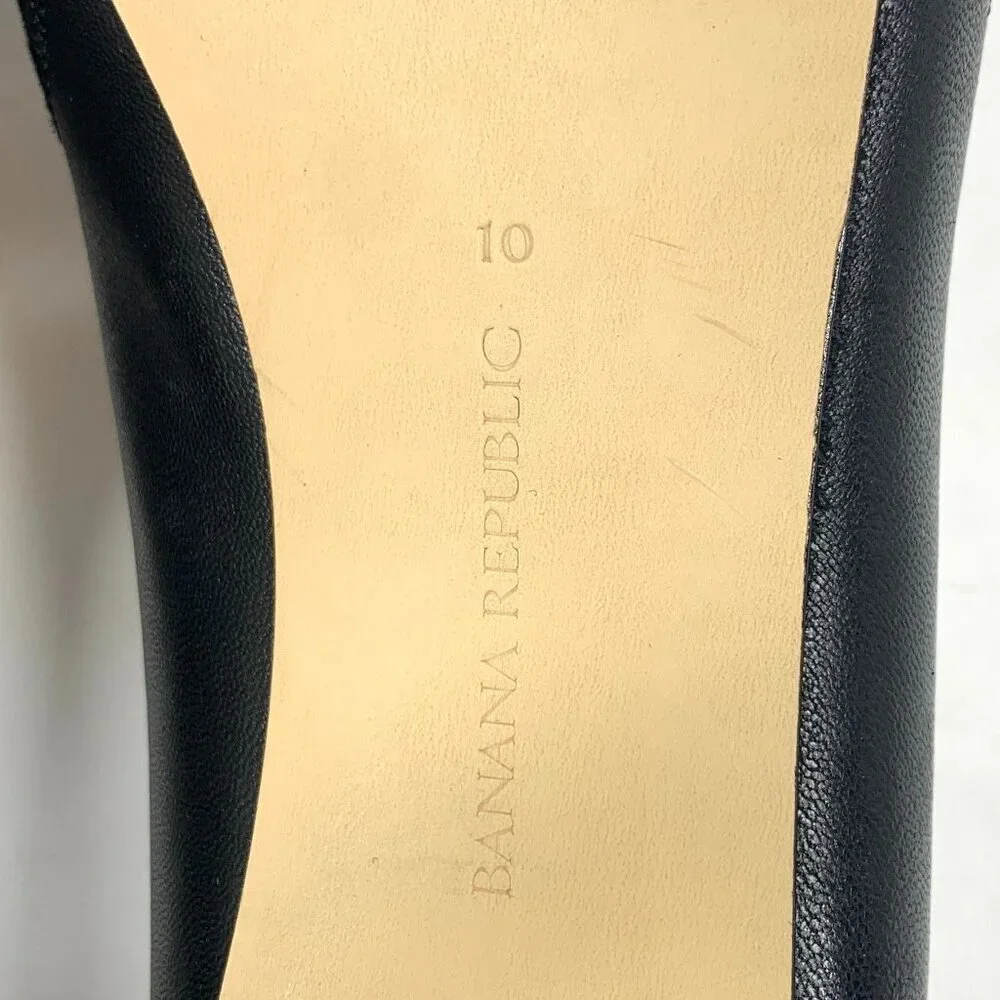 Banana Republic Two Tone Stiletto Heels Black Leather & Suede Pointy Toe Size 10